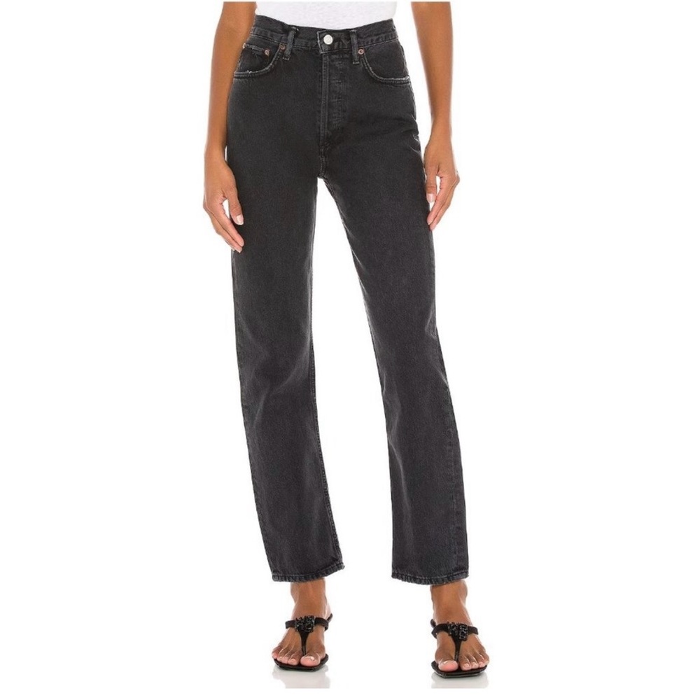Agolde 90s Pinch Waist Jeans in Black Tea